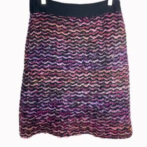 Anthropologie Multicolor Wave Pattern Midi Skirt